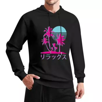 Vaporwave Aesthetic // Neon Palms пуловер с капюшоном, мужская одежда, осенние новинки, одежда в стиле аниме, толстовки для мужчин