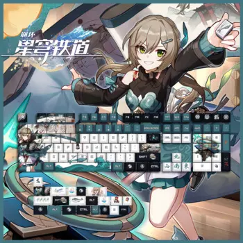 Varmilo Honkai по индивидуальному заказу: Star Rail Qingque 3-режимная Беспроводная механическая клавиатура PBT Keycap игровая клавиатура