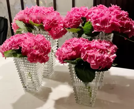 Ваза из алмазного стекла, черная, синяя уникальная прямоугольная круглая цветная хрустальная ваза, ваза в стиле целимина, Хрустальный подсвечник для дома