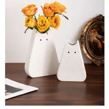 Ваза керамическая градиентная в форме кошки, простой современный декоративный материал для дома, гостиной, рабочего стола, с цветами, 1 шт.