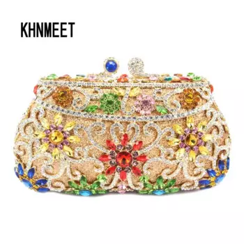Вечерняя сумочка KHNMEET с розами, Свадебный клатч для невесты, кошелек, Женская Цветочная сумка для банкета SC293