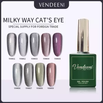 Vendeeni 15 мл 9 цветов/набор блестящий гель-лак Galactic Cat's Eye для ногтей Soak Off UV LED Magnetic Lacquer Shiny Nail Varnish