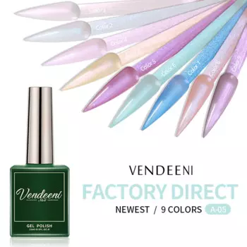 Vendeeni 9 цветов/набор 15 мл блестящий жемчужный гель-лак для ногтей Soak off UV LED гибридный гель-лак для дизайна ногтей