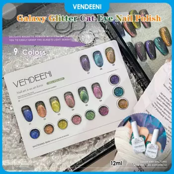 Vendeeni 9 цветов/набор блестящий сломанный алмазный гель-лак для ногтей кошачий глаз Soak Off UV LED Mystery Blue Magnetic Manicure Varnish 12 мл