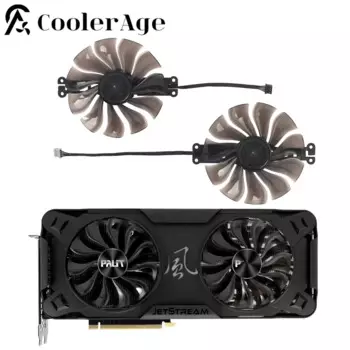 Вентилятор видеокарты для Palit RTX 3070 JetStream 95 мм TH1015B2H-PAA01 RTX3070, сменный охлаждающий вентилятор для видеокарты