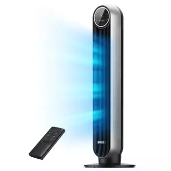 Вентиляторы Dreo Tower для дома, 90г. ° Осциллирующие стоячие вентиляторы с дистанционным управлением, бесшумный вентилятор для спальни, скорость 24 фута/с, напольный вентилятор без лопастей