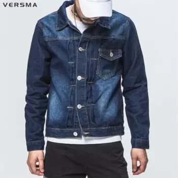 VERSMA 2018 весна корейский Harajuku BF Негабаритных хлопок джинсовые куртки пальто для мужчин Camisa Masculina повседневные джинсовые шорты джинсовые рубашки мужские 5XL