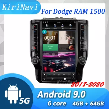 Вертикальный экран KiriNavi для Dodge RAM 1500 2018-2020 автомобильный dvd-плеер на основе Android, автомобильное радио, Автомобильная GPS-навигация, стерео видео DSP WIFI