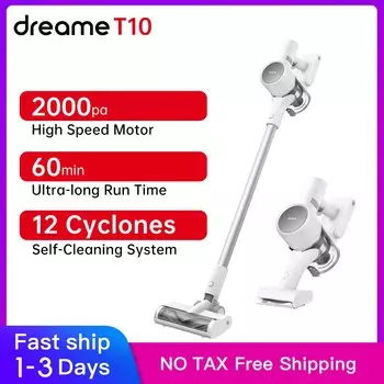 Вертикальный/ручной пылесос Dreame T10, <500 Вт, беспроводной, сухая уборка, пылесборник