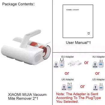 Вертикальный/ручной пылесос Xiaomi Mijia Mite Remover 2, 350 Вт, проводной, сухая уборка, пылесборник