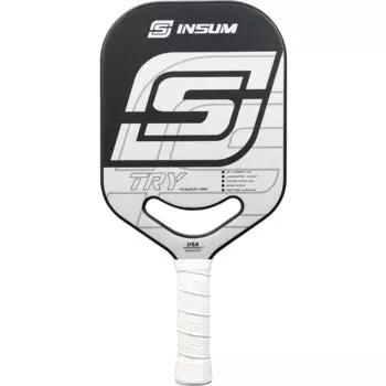 Весло INSUM Try Pickleball edgless-Power Air Series - 3K карбоновая истираемая поверхность (CAS), 19,6 мм Термоформовочная сердцевина из полипропилена-серебристая