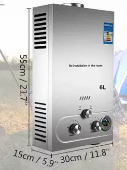 VEVOR Пропановый водонагреватель из нержавеющей стали 6L-18L