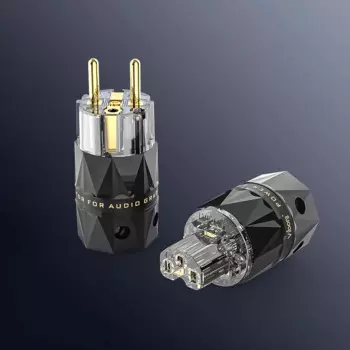 Viborg VE503G + VF503G Чистая медь Прозрачный 24-каратный позолоченный кабель питания Schuko EU Удлинительный адаптер