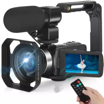 Видеокамера 4K Ultra HD 48MP 18X с цифровым зумом, встроенная зеркальная камера с сенсорным экраном для прямой трансляции для Youtube, видеорегистратор Vlog