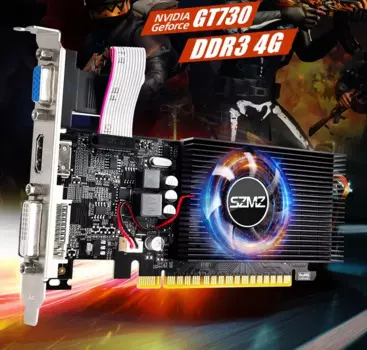 Видеокарта NVIDIA Geforce GT730 4G, отдельная Бесшумная видеокарта DDR3 для настольного компьютера, игровая видеокарта