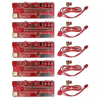 Видеокарта V014 PRO PCI-E от 1X до 16X с 10 твердотельными конденсаторами/зондом температуры/светодиодной подсветкой для добычи BTC