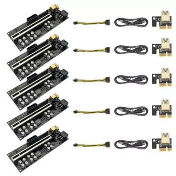 Видеокарта VER018 PLUS PCI-E от 1X до 16X USB3.0 60 см с 12 твердыми конденсаторами/светодиодной подсветкой для добычи BTC