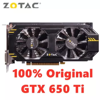 Видеокарта ZOTAC GeForce GTX 650Ti 1 ГБ GDDR5 100% бит графические карты для NVIDIA Оригинальная карта GTX650Ti настольный компьютер