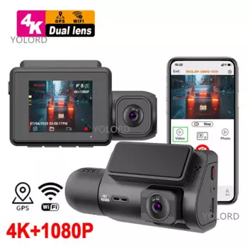 Видеорегистратор UHD Novatek, 2,0 дюйма, 4K, Wi-Fi, GPS, 96670 P
