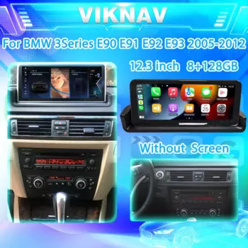 Viknav 12,3-дюймовый автомобильный радиоприемник Android13 для BMW 3 серии E90 E91 E92 E93 2005-2012, автомобильный GPS-навигатор, мультимедийный головное устройство Carplay