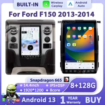 Viknav 14,4-дюймовый Android13 автомобильный радиоприемник для Ford F150 2013-2014 Carplay Tesla Touch Style GPS-навигация WIFI BT DSP плеер авто стерео
