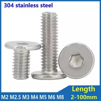 Винт шестигранный CM M2 M2.5 M3 M4 M5 M6 M8 A2-70 304 из нержавеющей стали