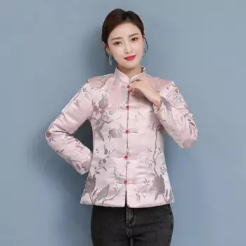 Винтажная традиционная короткая хлопковая куртка Hanfu, Женские китайские топы, костюм Тан, Женское пальто в национальном стиле, китайская Новогодняя одежда