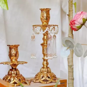 Винтажный Медный подсвечник Европейский ретро резной подсвечник элегантный французский Домашний Настольный декор Фотография реквизит