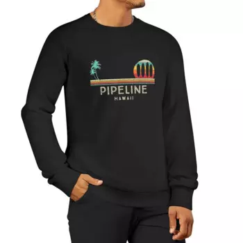 Винтажный пуловер Hawaii Pipeline Beach Palm Trees Tropical Surf, толстовка с капюшоном, рубашка с капюшоном