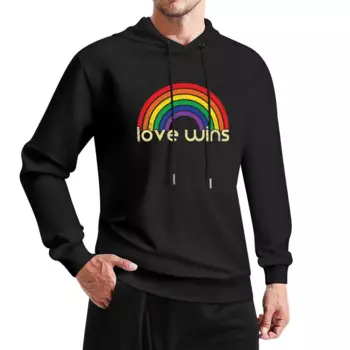 Винтажный стиль Love Wins Pride ЛГБТ Радужный цветной пуловер с капюшоном, осенняя одежда, корейская одежда, модные мужские новые толстовки