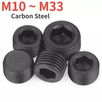 M10 M12 M14 M16 M18 ~ M33 класс 12,9 черный оцинкованный шестигранный винт из углеродистой стали стандартный BSP шестигранный винт