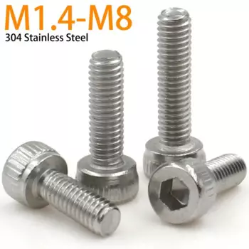 Винты с шестигранной головкой Zimir 304 нержавеющая сталь M1.4-M8 L=2-80 мм