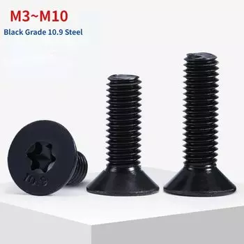 Винты шестигранные черные из углеродистой стали M3-M10