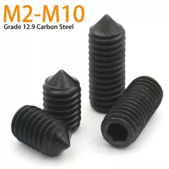 Винты установочные Zimir M2.5 M3 M4 M5 M6 M8 M10 DIN914 12.9 черные