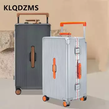Вместительный багаж KLQDZMS, алюминиевая рама, тележка, предметы первой необходимости для семьи, 26 дюймов 28 дюймов, мужской чемодан на колесах