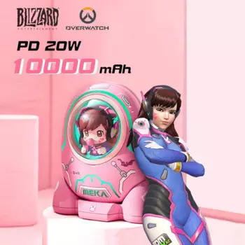 Внешний аккумулятор Blizzard D.VA Overwatch, 10000 мАч, PD18W, быстрая зарядка, портативный внешний аккумулятор в виде капсулы для iPhone, Xiaomi, Huawei