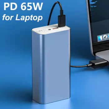 Внешний аккумулятор большой емкости 65 Вт Power Bank 30000 мАч Быстрая зарядка USB-Аккумулятор для ноутбука iPhone Xiaomi, портативное зарядное устройство