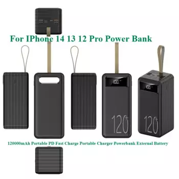Внешний аккумулятор для IPhone 14, 13, 12 Pro, 120000 мАч