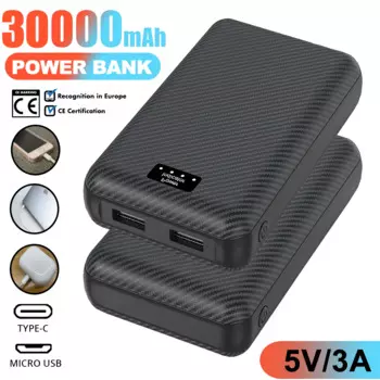 Внешний аккумулятор высокой емкости на 30000 мА · ч с поддержкой быстрой зарядки