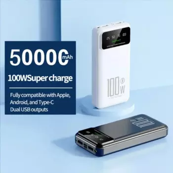Внешний аккумулятор Xiaomi мощностью 50000 мАч, мощностью 100 Вт, внешний аккумулятор для быстрой зарядки, портативное зарядное устройство, аккумулятор
