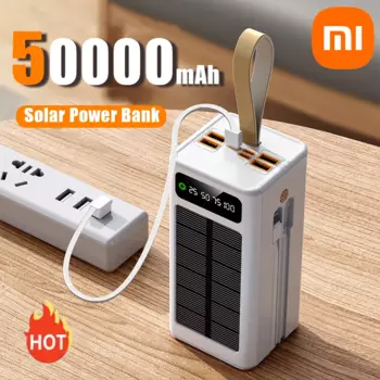Внешний аккумулятор Xiaomi на солнечной батарее, 50000 мАч