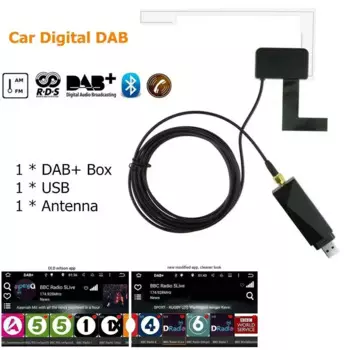 Внешний DAB-радиоприемник в автомобильной цифровой антенне Адаптер DAB+ Aux тюнер Box Аудио USB Усиленная петля Android-декодирование радиоприемников