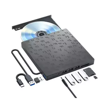 Внешний привод CD/DVD 7 в 1, горелка с разъемами SD/TF и USB3.0, оптический привод для ПК и ноутбука, 1 шт.