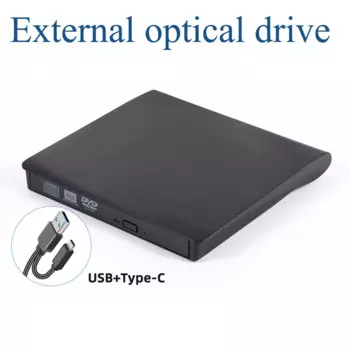 Внешний привод CD DVD RW USB 3.0 Type-C портативный CD/DVD Оптический привод, проигрыватель, ридер, запись для ноутбука, настольного компьютера, Windows 8