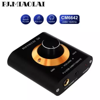 Внешняя USB звуковая карта PJ.MIAOLAI D4, Hi-Fi декодер не допускающий потерь DAC CM6642, мини усилитель для наушников NE5532