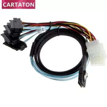 Внутренний мини-Кабель SAS 36pin SFF-8087 male to (4) 29pin SFF-8482 female с 4-контактным хостом питания/кабелем контроллера