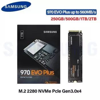 Внутренний твердотельный накопитель Samsung 970 EVO Plus SSD, 1 ТБ, 500 Гб, 250 ГБ, MLC NVMe