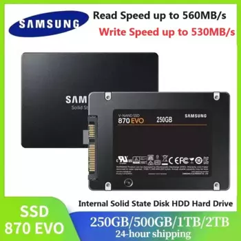 Внутренний твердотельный накопитель SAMSUNG SSD 870 EVO, жесткий диск, жесткий диск SATA3, 2,5 дюйма, для ноутбука, настольного ПК, 1 ТБ, 250 ГБ, 500 Гб, ПК, жесткий диск MLC