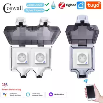 Coswall IP66 водонепроницаемая розетка с таймером Wi-Fi/Zigbee