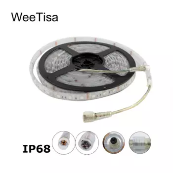 Водонепроницаемая светодиодная лента 12 В 24 В постоянного тока IP68 300 SMD 5050 Гибкая холодная теплая белая RGB 5 м Светодиодная лента Лента в полоску Наружное освещение